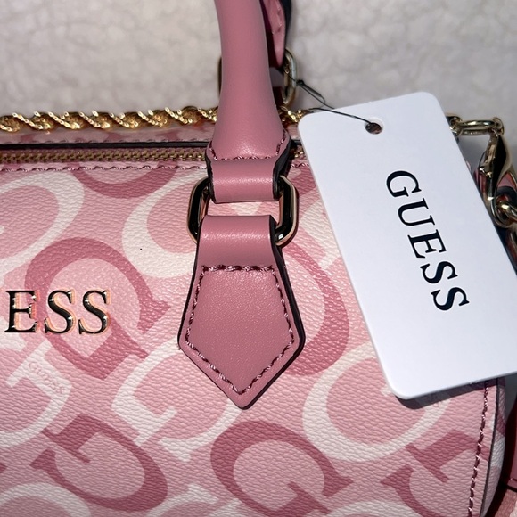 Guess Pink‎ and White Satchel with Gold Accents - Picture 5 of 16